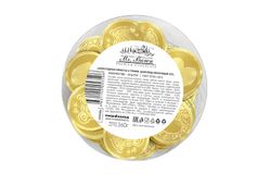 Шоколадная монета «Любовь» 6г, молочный шоколад в золотой фольге, в тубе по 60шт.