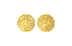 Шоколадные монеты «Coffee Coin» 6г, горький шоколад, золотая фольга, в коробке по 500шт