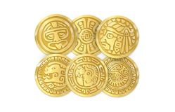 Шоколадные монеты «Золото Майя» 6г, горький шоколад, золотая фольга, в коробке по 500шт
