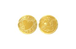Шоколадные монеты 6г «Любовь» в коробках по 500 штук, горький 60%