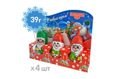 Набор шоколадных елочных игрушек «Новогоднее Трио» 39г в коробках по 4 штуки [ecom]