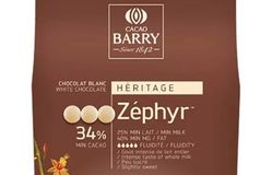 Cacao Barry – Белый шоколад 34% какао (ZEPHYR CHW-N34ZEPH-2B-U77) 5кг в коробке по 4шт.