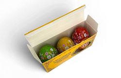 Набор шоколадных яиц «Пасха» желтый 3х20г [в коробе 2 набора, ecom]