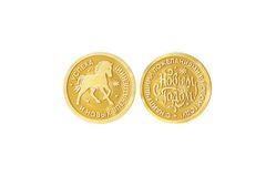 Шоколадная монета «2026 год – Год Лошади» 6г, молочный шоколад в тубах по 60 штук