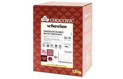 Chocovic - Шоколад белый Sebastian 33,1% какао-масла (CHW-S4CHVC-69B) 1,5кг в коробке по 8шт.