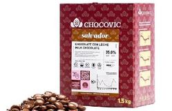 Chocovic – Шоколад молочный SALVADOR 35% какао (CHM-T1CHVC-69B) 1,5кг в коробке по 8шт.