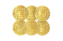 Шоколадная монета «Золото Майя», горький шоколад в золотой фольге, в тубе по 60шт.