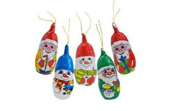 Елочная игрушка из шоколада Деды Морозы/Снеговики/Гномы 13г в тубах по 45 штук [ecom]