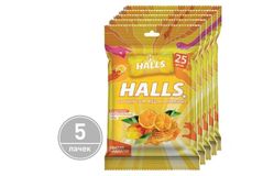 HALLS – Карамель леденцовая СО ВКУСОМ МЁДА И ЛИМОНА в инд.уп. [в коробке 5 пакетов по 25 леденцов]