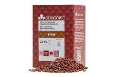 Chocovic - Шоколад молочный Rosa термостабильные капли 26,8% какао (CHM-DR-852CHCV-69B) 1,5кг в коробке по 8шт.