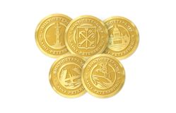 Шоколадные монеты 6г «Санкт-Петербург» в коробках по 500 штук