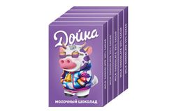 Набор шоколада 5х50г «Дойка» молочный в картонной упаковке