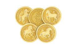 Шоколадная монета «2026 год – Год Лошади» 6г, молочный шоколад в тубах по 60 штук