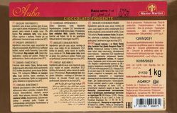 Master Martini – Шоколад горький 72% Ariba Fondente Pani (Ариба Фонденте Пани), плитка 1кг
