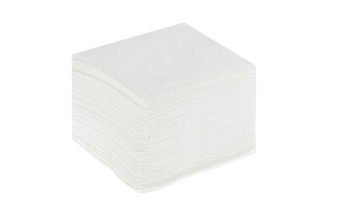 Салфетка бумажная 24х24 белая однослойная, в пачке 100шт., в п.мешке по 50 пачек