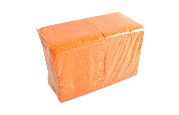 Салфетка бумажная 24х24 оранжевая однослойная (400шт/упаковка, 4800/коробка)