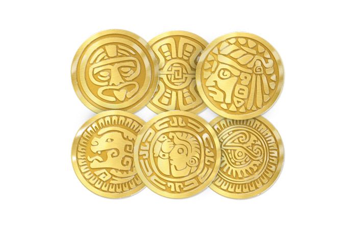 Шоколадные монеты 6г «Золото Майя» в коробках по 500 штук, горький 60%
