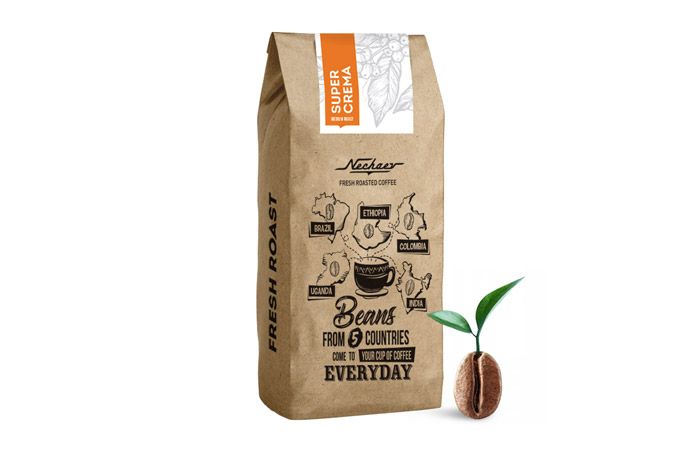 Nechaev «Super Crema» кофе в зернах свежей обжарки 500г
