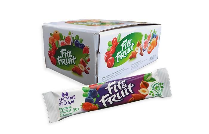 FIT&FRUIT - Батончик Фитофрут Лесные ягоды, 30г, в коробке по 16 шт.
