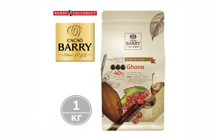 Barry Callebaut - Молочный шоколад 40% какао GHANA CHM-P40GHA-2B-U73 1кг в коробке по 6шт.