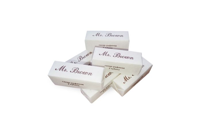 Mr.Brown – сахар-рафинад 2 кубика в индивидуальной упаковке, коробка 660шт [7 кг]