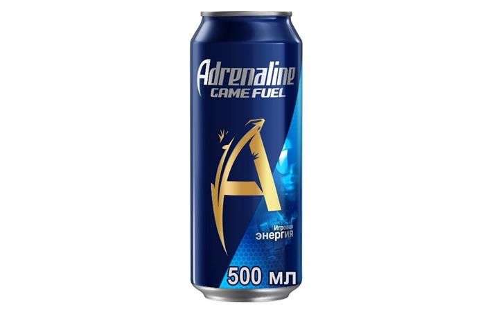 Напиток энергетический Адреналин Раш (Adrenalin Rush), Игровая Энергия Синий 0,449л ж/б, [упаковка 6шт.]