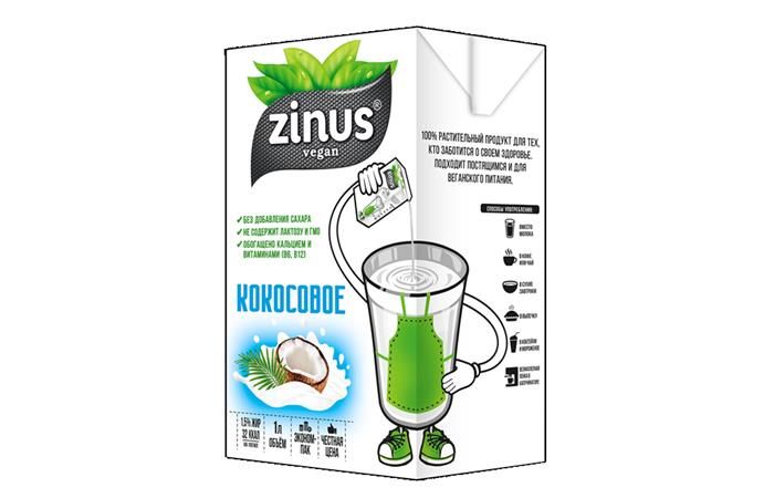 ZINUS - Кокосовый напиток 1,0л в упаковке по 12шт.