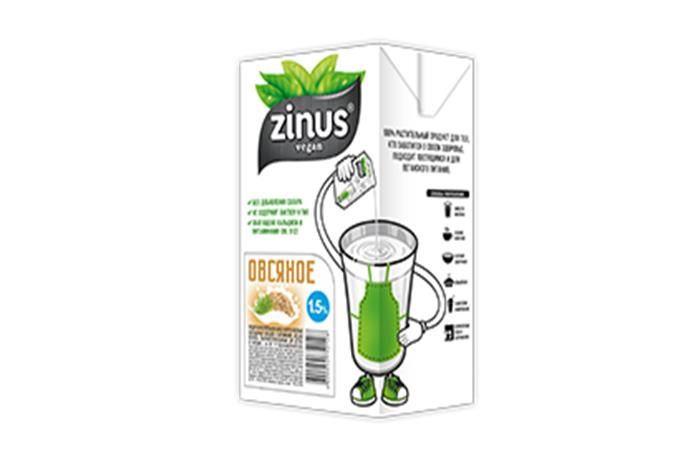 ZINUS - Овсяный напиток из пророщенного овса 1,5% 1,0л в упаковке по 12шт.