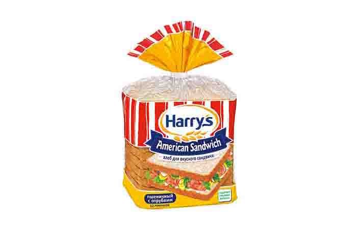 Harrys - хлеб сандвичный Харрис с отрубями 515г [коробка 10 штук]