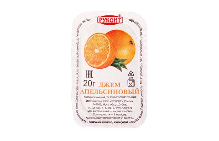 Руконт [апельсин] джем фруктовый порционный 140х20г