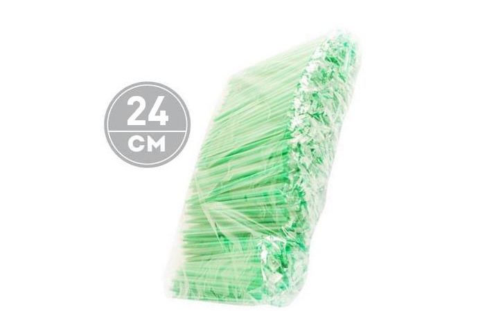 Трубочки для коктейлей, прямые, зеленые, в инд.уп. 24см, D=7мм, в упаковке по 500шт.