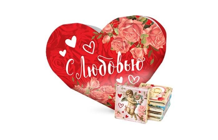 Шоколадный набор «Сердце» "Букет роз" из 15 шоколадок 5г [75г] 150х170х30 мм