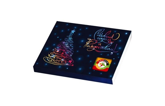 Новогодний шоколадный набор «Пенал» из 24 шоколадок 5г [120г] коробка «Северное сияние» с логотипом клиента