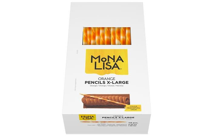 MoNA LISA – CHX-PC-19942E0-999 Карандаши размера XL из белого шоколада оранжевые (d-7мм, L-200мм, 115 карандашей)