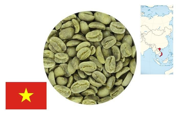 Кофе зеленый нежареный Arabica Vietnam (Long Don) Dalat, Gr 1 scr 18 washed