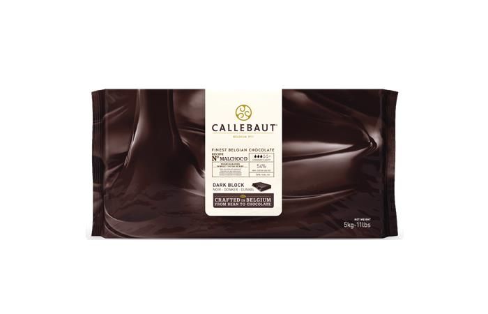 Callebaut - Шоколад темный 54% какао БЕЗ САХАРА (MALCHOC-D-123) блок 5кг по 5шт в коробке