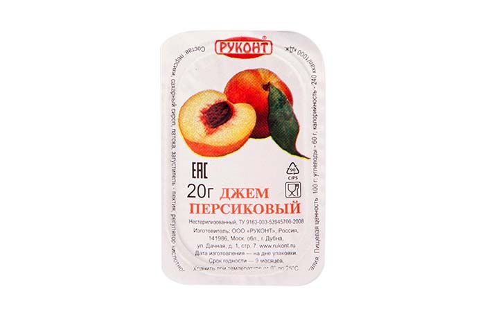Руконт [персик] джем фруктовый порционный 140х20г