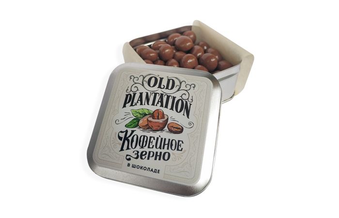 Кофейное зерно в молочном шоколаде «Old Plantation» 100г в жестяной банке